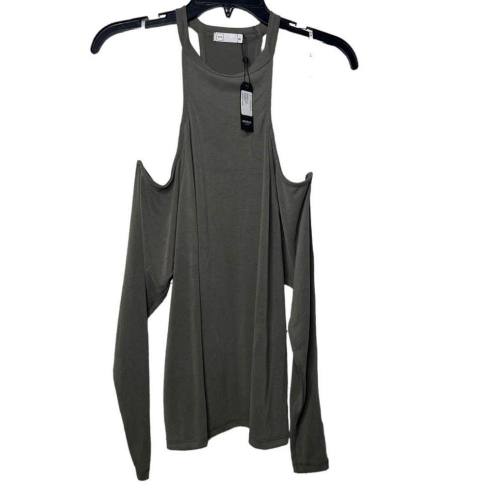 Michelle by Comune Juniper Cold Shoulder Cut Out Long Sleeve Blouse